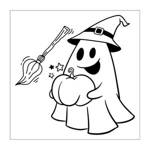 Fröhliche Halloween-Malvorlagen, 40 Malvorlagen, kräftig und einfach für Kinder, druckbar, PDF. Bild 12