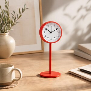Modern Metal Desk Alarm Clock, Silent Table Clock for Bedroom Decor, Minimalist Bedside Clock, Office Desk Clock Gift