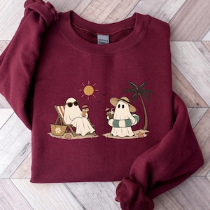 Halloween Pullover Damen, Süßer Geister Pullover, Halloween Sweatshirt, Spooky Season Sweater, Ghost Pullover, Halloween Geschenk