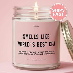 World’s Best CFA Candle, Financial Analyst Gift, Finance Career Gift, Analyst Decor