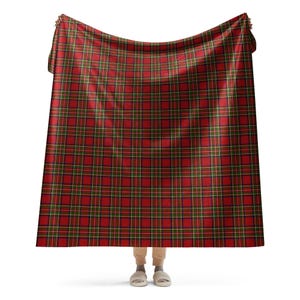 Clan Stewart Royal Tartan Pattern | Scottish Highland Plaid | Authentic Stewart Clan Heritage Design Sherpa blanket