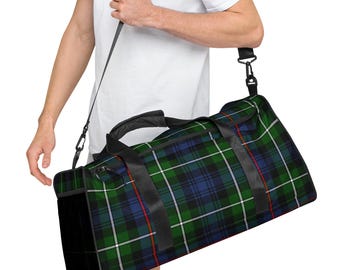 Bolso de lona con estampado moderno de tartán del clan MacKenzie / Tartán de las Tierras Altas escocesas / Diseño de la herencia del clan MacKenzie