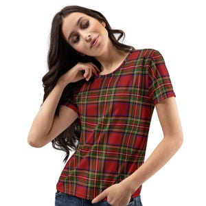 Clan Stewart Royal Tartan Pattern | Scottish Highland Plaid | Authentic Stewart Clan Heritage Design Women's T-Shirt