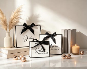 Personalisierte Namen Geschenktüten, Brautjungfer Geschenktasche, Bachelorette Party, danke