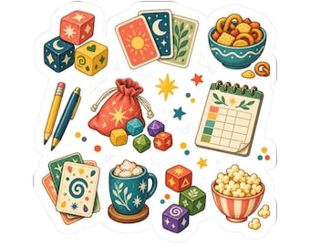 Stickerbogen für einen verspielten Spieleabend