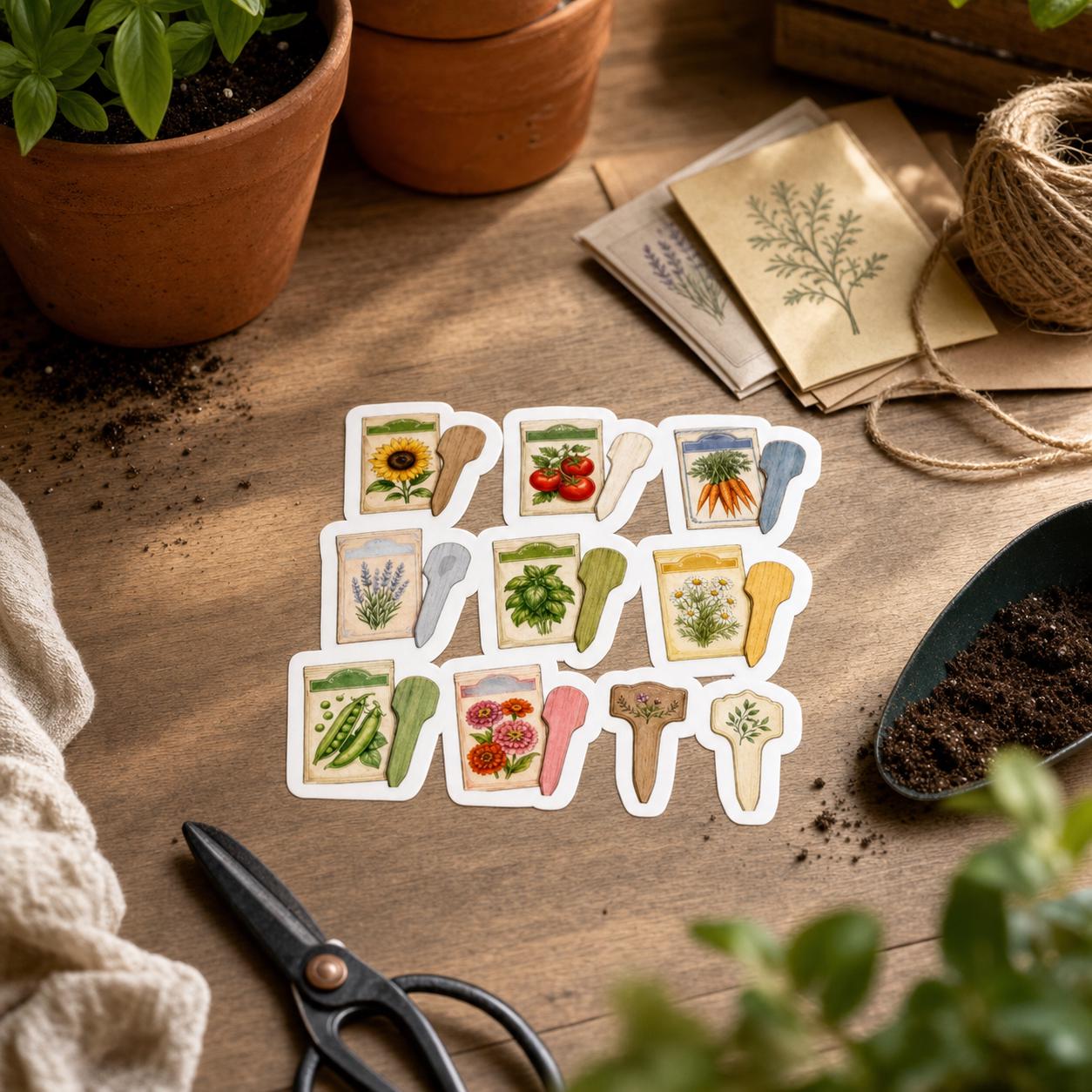 Seed Packet Plant Marker sticker sheet