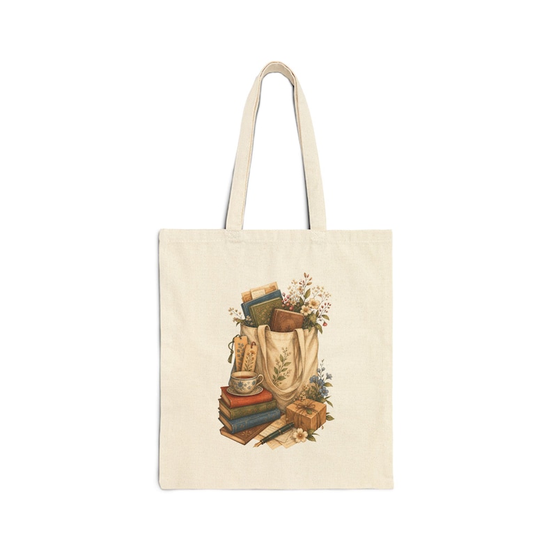 Bookshop Errands Tote on a natural cotton bag