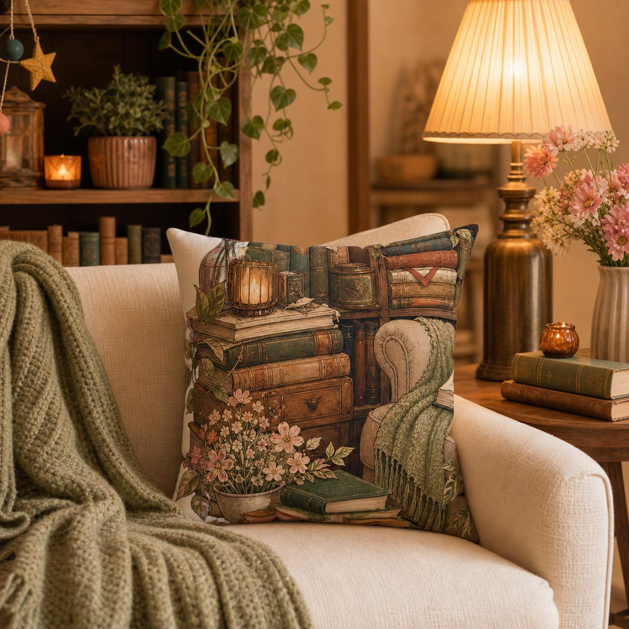 Reading Room Throw Pillow