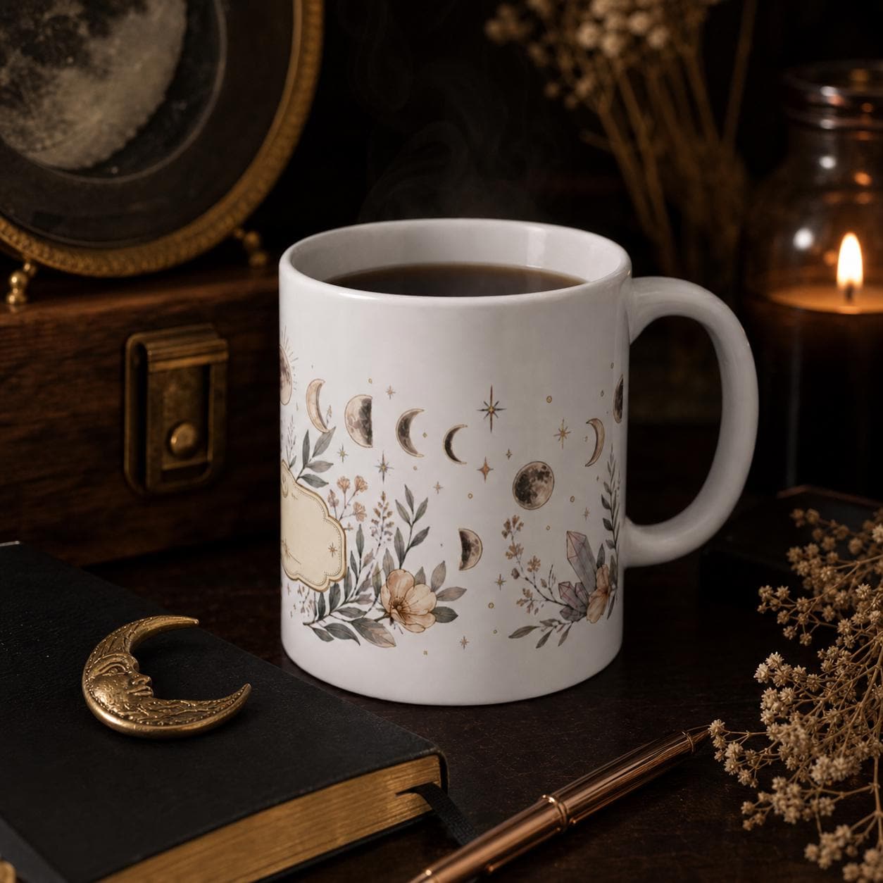 Moon Phase Nameplate coffee mug