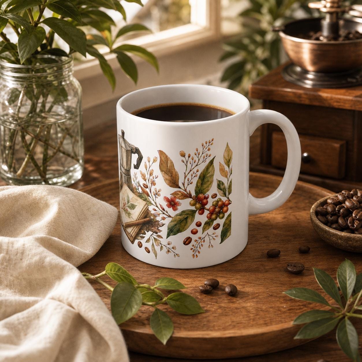 Botanical Coffee Notes 11oz Mug