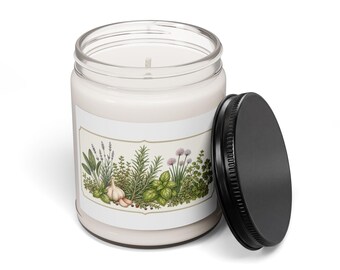 Etikett für Kräutervorratskammer Sojakerze