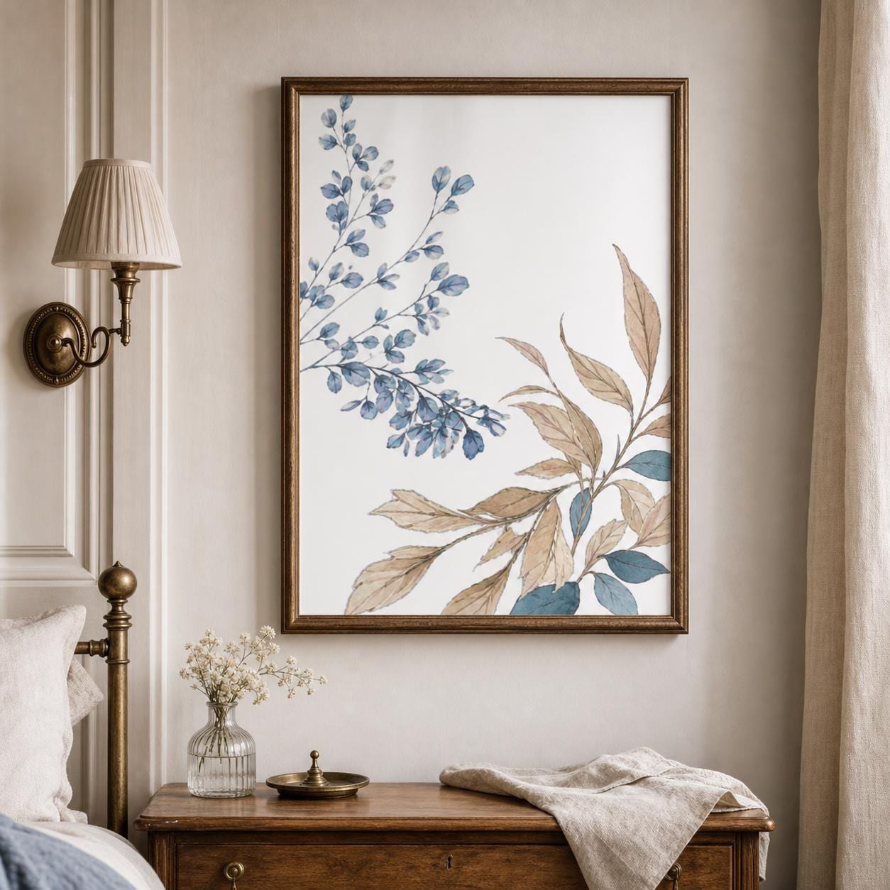 Patina Blue Botanical wall print poster