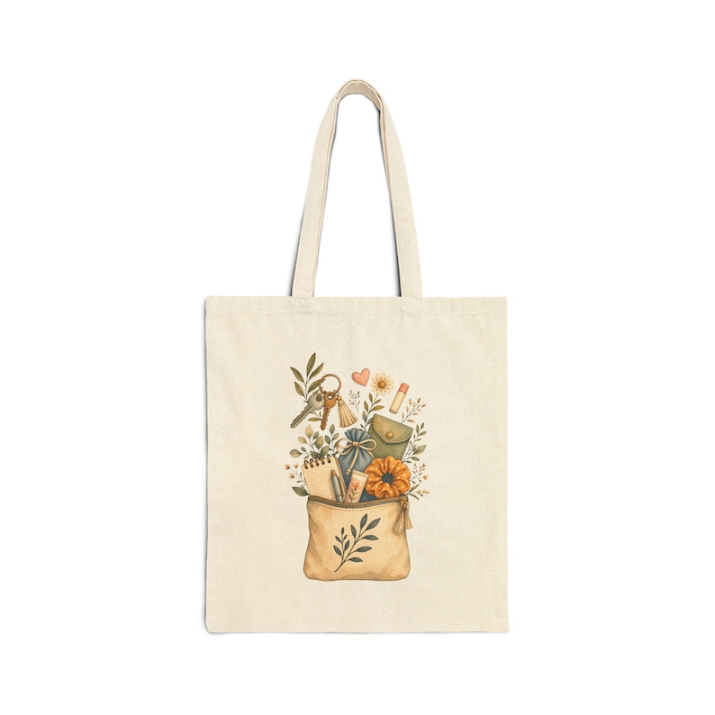 Carry the Small Things Tote Bag on natural cotton