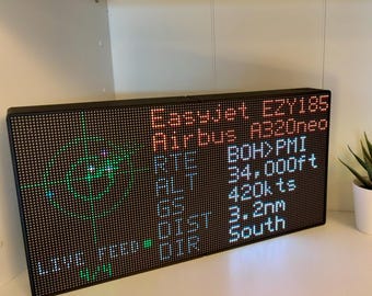 PixelRadar Pilot Edition – Track 10 Flights Live + ISS Tracker, UK Made LED Display