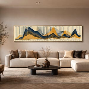 Vintage Data Visualization Canvas Art, Abstract Statistical Chart, Retro Graph Wall Decor, Modern Office Canvas, Informative Wall Art Print