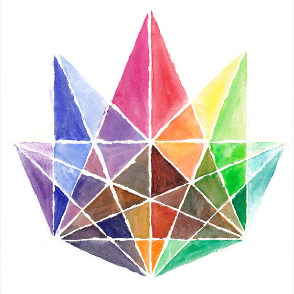 Geometric Crystal - Original Water Color Painting