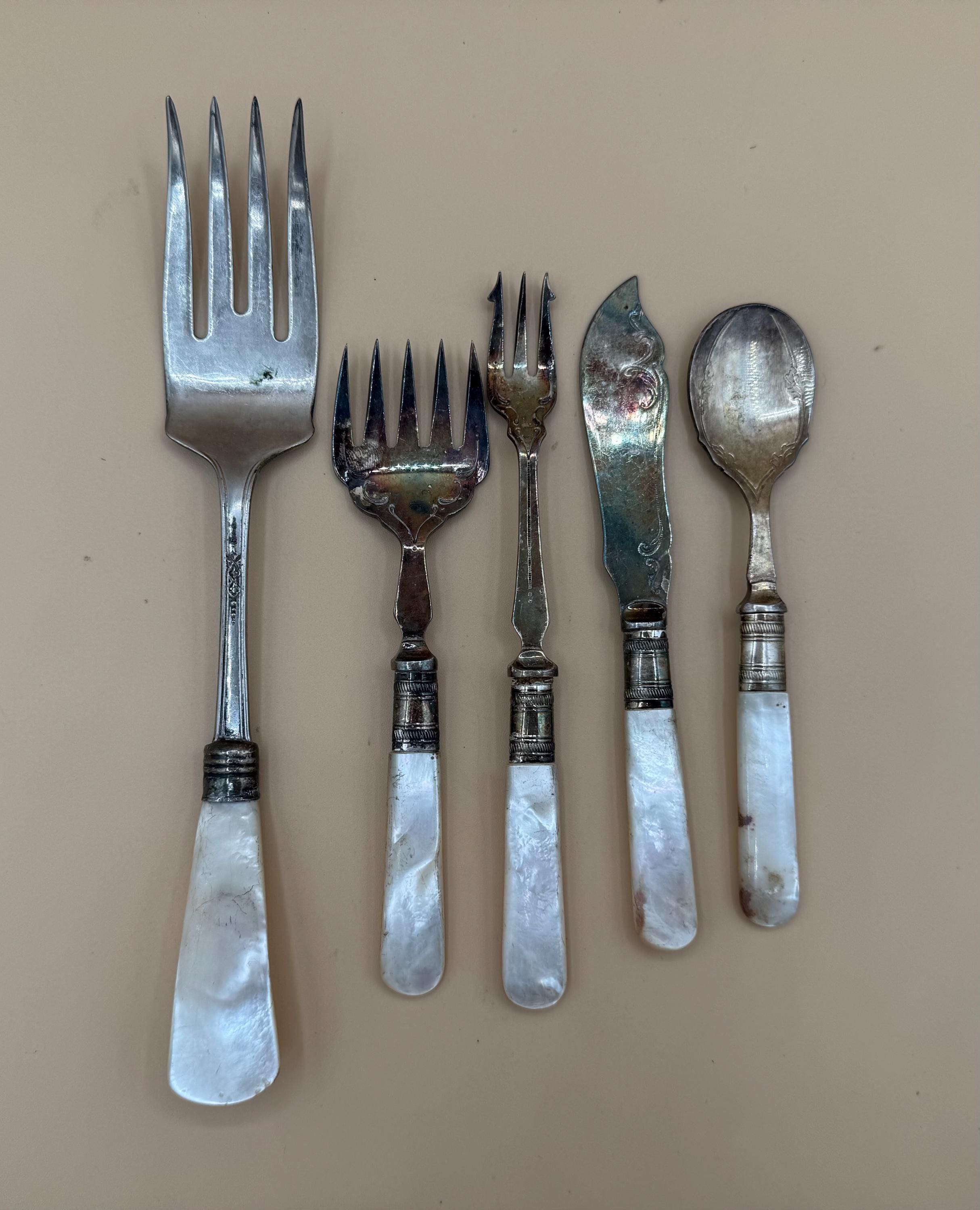 Antique Mother of Pearl Flatware - Etsy