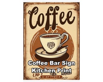 Coffee Bar Sign Kitchen Print | Wall Art Print | Home Office Decor | Gallery Poster Gift