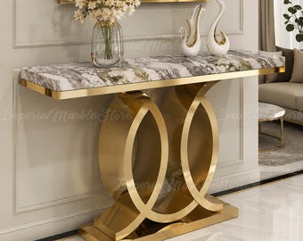 Luxury Calacatta Marble Console Table Calacatta Marble Console Table Modern Calacatta Marble Console Table