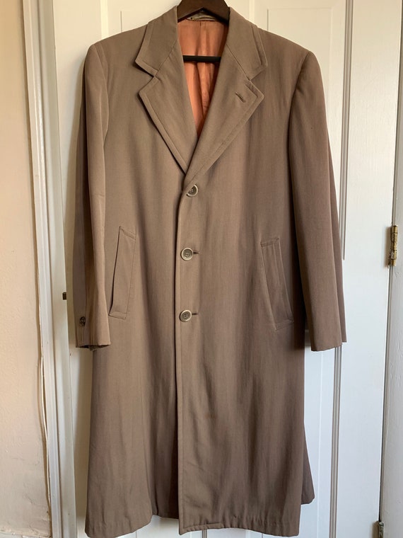 Vintage Men's wool gabardine overcoat. 1940'-1950'