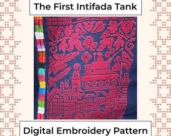 Traditional Palestinian Tatreez Embroidery Gaza Qilada Necklace Tatreez Digital File Pattern