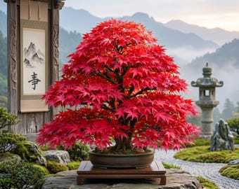 Japanischer Roter Ahorn Bonsai Lebende Pflanze | Acer Palmatum Zier Bonsai Baum