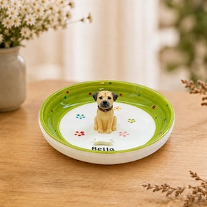 Piatto portagioie 3D personalizzato per animali domestici / Vassoio portagioie scolpito a mano per animali domestici