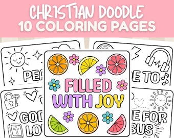 Christian Coloring Pages, Inspirational Coloring Pages, Easy Bold Coloring Book, Affirmation Coloring Pages, Doodle Coloring Pages