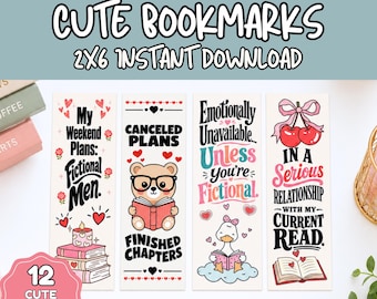 Printable Funny Bookmarks, Bookmarks Digital Downloads, Cute Bookmark PNG, Book Lovers Bookmarks, Bookmark Gifts For Women, Reading Gifts
