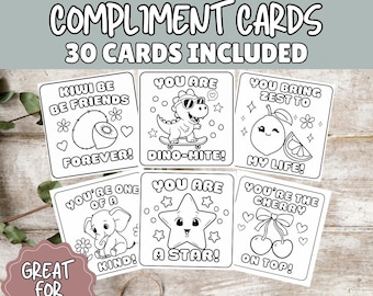 Compliment Cards For Kids, Positivity Affirmation Cards, Kindness Cards Kids, Printable Cards Digital Download, Kindness Cards Printable