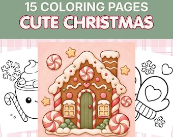 Cute Christmas Coloring Pages, Bold Easy Coloring, Easy Christmas Coloring, Relaxing Coloring Book, Winter Coloring Sheets