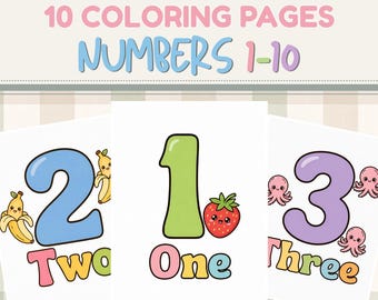 Numbers Coloring Pages, Kids Coloring Book, Preschool Printable Activities, Kindergarten Worksheet Printable, Kids Activity Sheets