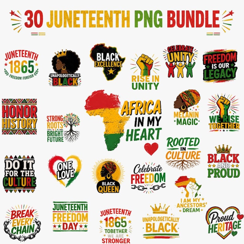 30 Juneteenth PNG Designs, Black History Month Bundle, Freedom Day ...