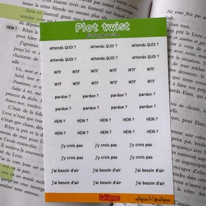 PLOT TWIST | Lot de 2 planches - Stickers de réaction transparents pour annotation de livre