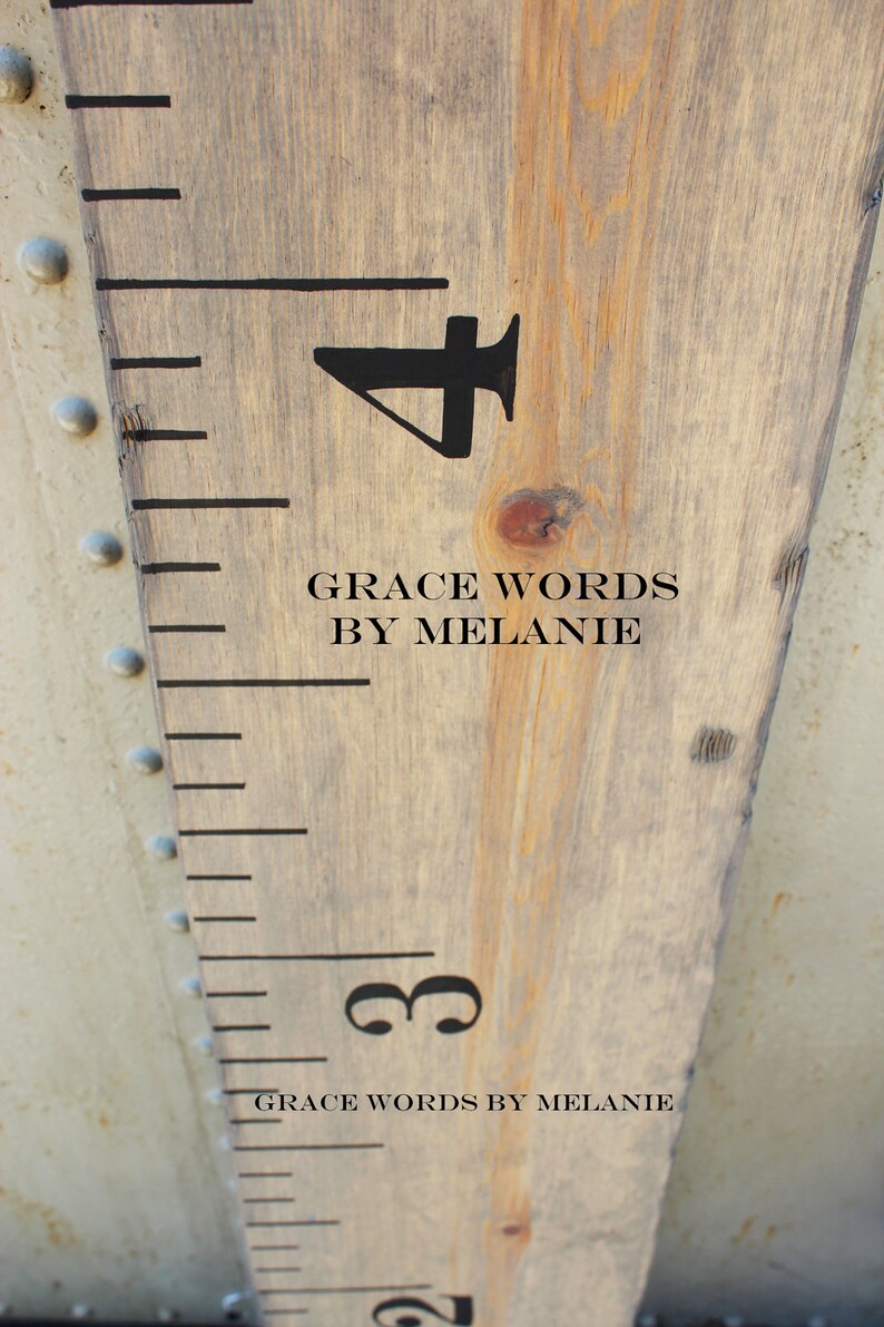 vintage grey growth chart ruler etsy