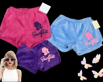 Super Soft “Swiftie with Silhouette” Fuzzy Pajama Shorts