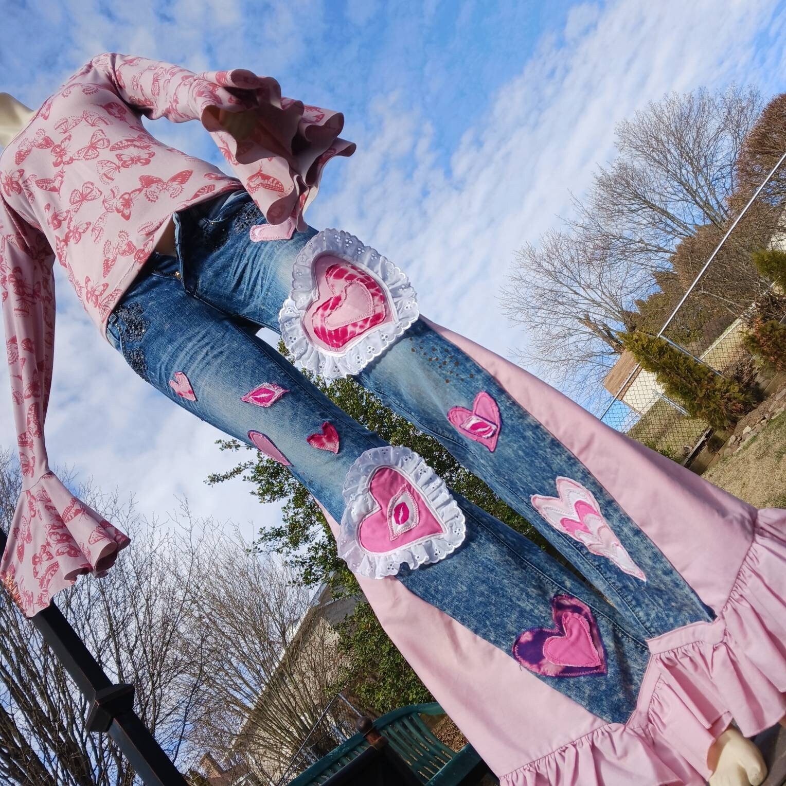 Lace up Bell Bottoms - Etsy