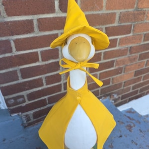 Yellow Rain Coat Porch Goose Cape and Witch Hat Clothing Outfits Lawn Ducks