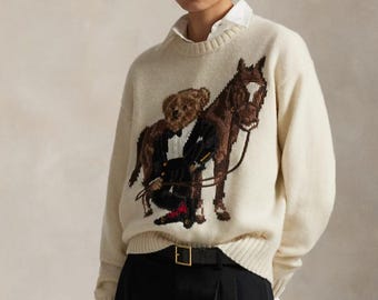 Vintage 90s Polo Bear Ralph Lauren Sweatshirt Large Polo Bear Polo