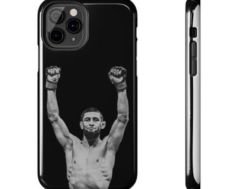 Khamzat Chimaev Phone Case | UFC Fighter Black White | iPhone Samsung All Models | MMA Gift | Borz Fan Cover