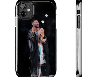 Lionel Messi Phone Case | World Cup Trophy Kiss | iPhone Samsung All Models | Argentina Football Gift | GOAT Fan Cover