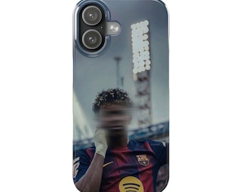Lamine Yamal Phone Case | Barcelona Aesthetic Blur Effect | iPhone All Models | La Liga Football Gift | Barca Fan Cover