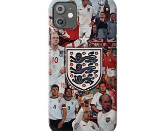 England Football Legends Phone Case | Three Lions Crest Collage | iPhone All Models | World Cup 2026 Gift | Football Fan Cover
