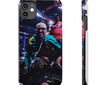 Charles Oliveira Phone Case | Brazil Flag Champion Smile | iPhone All Models | MMA Gift | Do Bronx Fan Cover