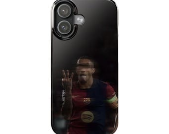 Raphinha Phone Case | Barcelona Aesthetic Blur Effect | iPhone All Models | La Liga Football Gift | Barca Fan Cover