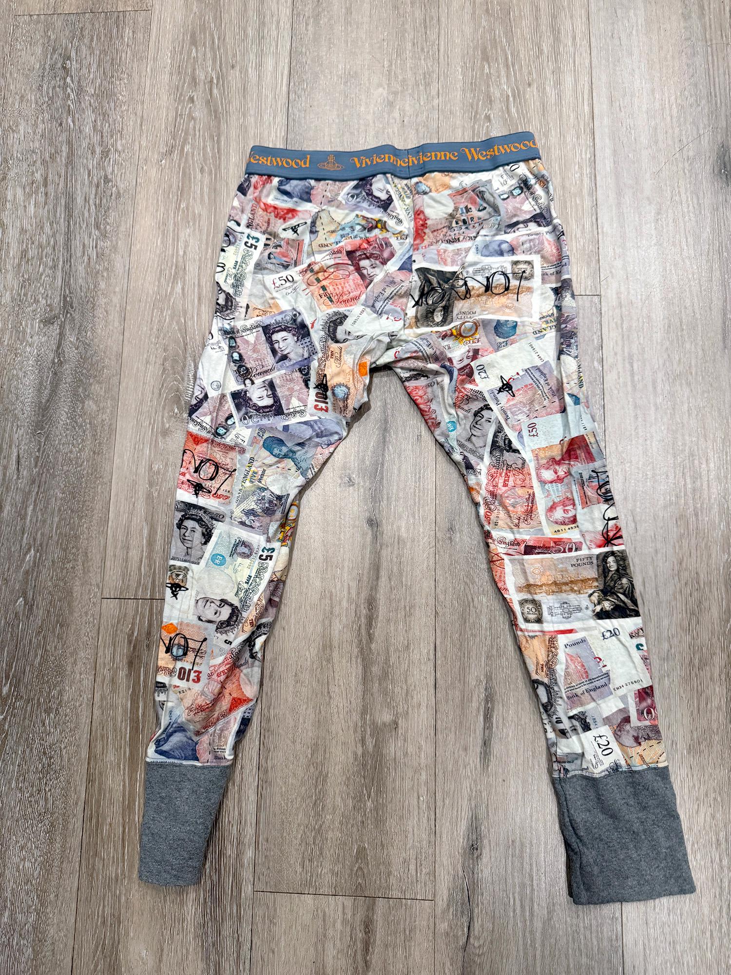 Ultra Rare Vivienne Westwood Archival "British Pound" Currency Leggings / Long Johns