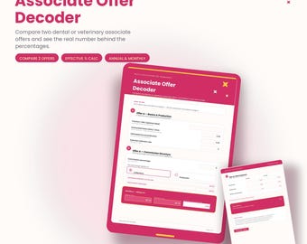 Dental Associate Offer Calculator PDF | Production vs Collections Pay Decoder | Vet Associate Compensation Tool