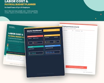 Small Business Labor Cost Planner | Overtime, PTO, Budget Forecast (PDF Download)
