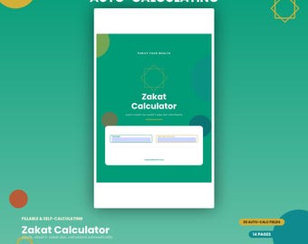 Zakat Calculator PDF, Auto-Calculating, Islamic Finance Tracker, Gold Silver Nisab (Digital Download)
