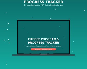 Auto-Calculating Fitness Tracker PDF | 1RM, Calorie Burn, Goal Pace (Digital Download)